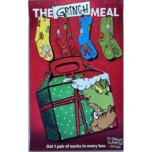 McDonald's The Grinch Meal 35x55 Vinyl Window Poster